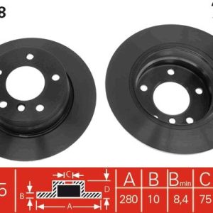 TR DF4448 Brzdový kotouč TRW – lakovaný