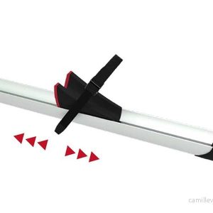 Kolejnice nosiče kol Fiamma Rail Premium XL o délce 139 cm s nastavitelnými botkami a popruhy, stříbrná 303676