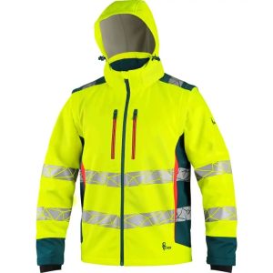 Bunda CXS BEDFORD, výstražná, pánská, softshell, žluto-petrolová, vel. L 739445 Bunda CXS BEDFORD, výstražná, pánská, softshell, žluto-petrolová, vel. L 739445