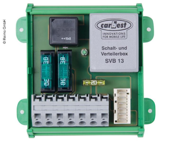 Rozdělovač napětí a spínací box Carbest SVB 13 s D+ detektorem (12 V / 30 A) 303327