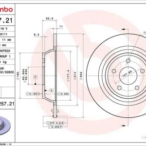 Brzdový kotouč BREMBO 08.N257.21