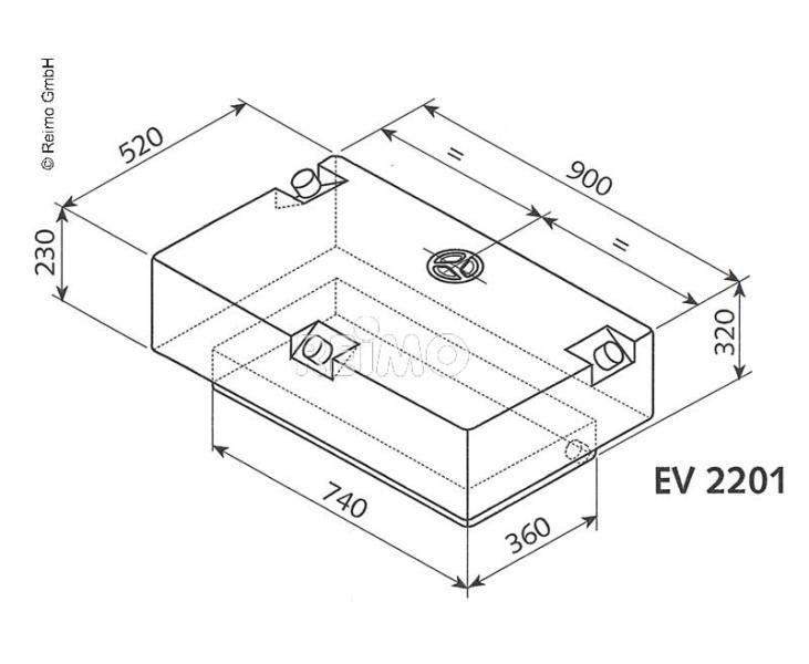 Nádrž na čistou vodu EV-2201, 124 l 309810