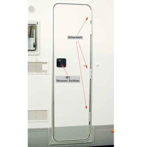 Dveře vstupní Caravantür System 2000 (dvoudílné, 1700 × 525 mm, bílé, pro karavany) 310558