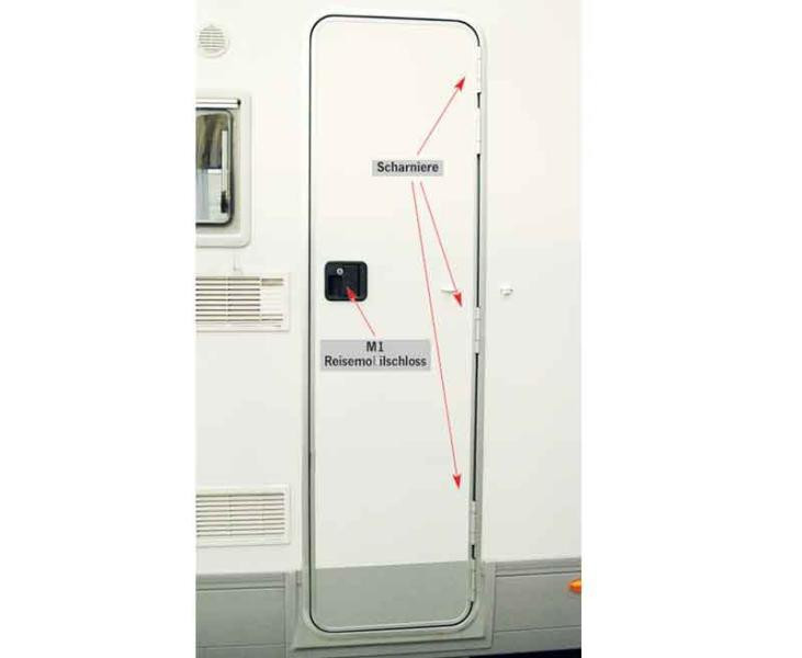 Dveře vstupní Caravantür System 2000 (dvoudílné, 1700 × 525 mm, bílé, pro karavany) 310558