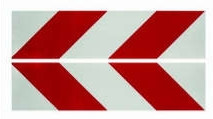 Samolepka reflexní červeno bílé šrafování (560x140 mm) sada 2 ks, reflexní třída 2 704417