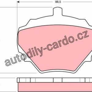 Sada brzdových destiček TRW GDB974 – LANDROVER RANGE