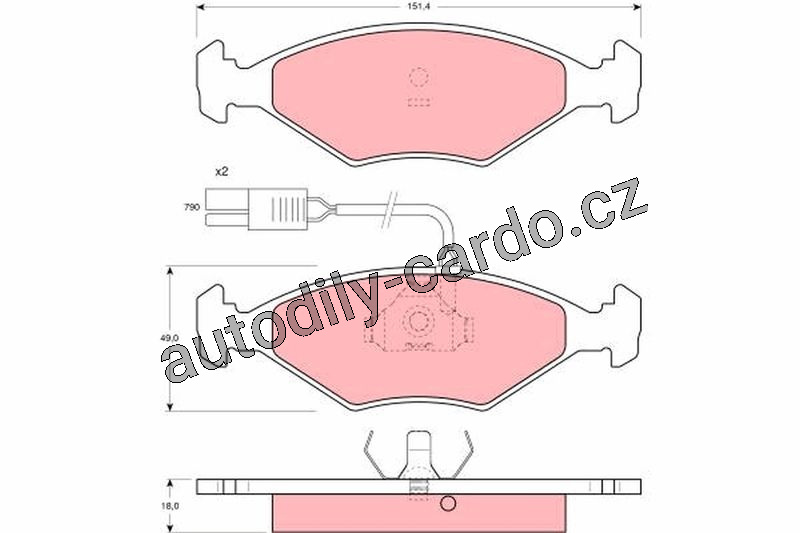 Sada brzdových destiček TRW GDB960 - FIAT FIORINO