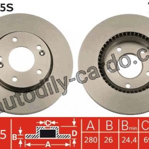 Brzdový kotouč TRW DF4865S – KIA CEED 06- Brzdový kotouč TRW DF4865S – KIA CEED 06-