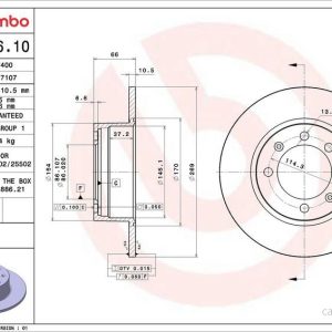 Brzdový kotouč BREMBO 08.2286.10 Brzdový kotouč BREMBO 08.2286.10