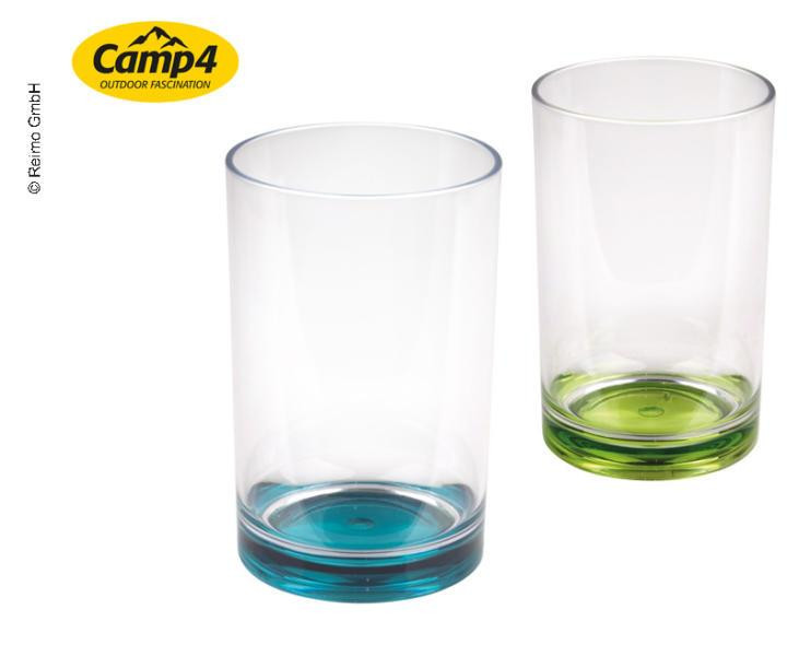 Sada plastových sklenic CAMP4 s barevným dnem, 350 ml, 2ks 306793