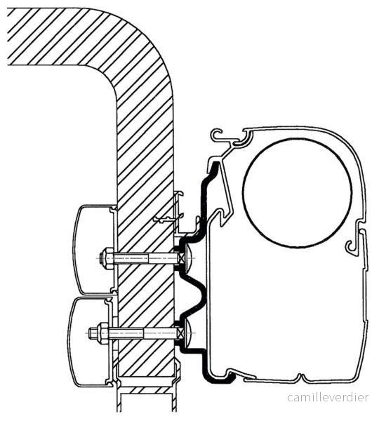 Adaptér nástěnný pro markýzy na Hymer třídy C / Exsis (450 cm) 312565