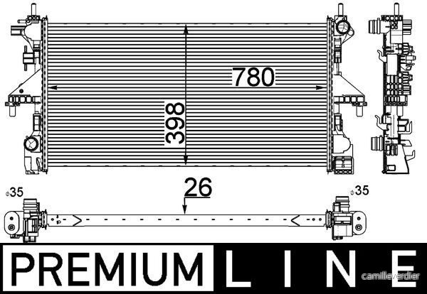 MH CR 808 000P chladič vody MAHLE