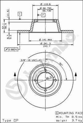 Brzdový kotouč BREMBO 08.5690.10 Brzdový kotouč BREMBO 08.5690.10