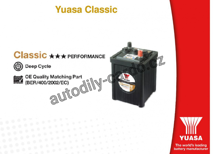 Autobaterie YUASA 703 CLASSIC 260Ah 690A 6V P+ /368x184x368/