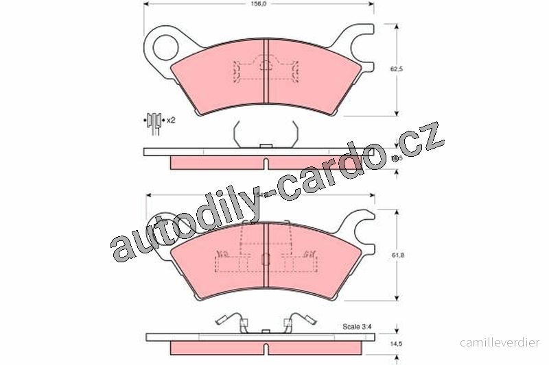 Sada brzdových destiček TRW GDB324 - MAZDA