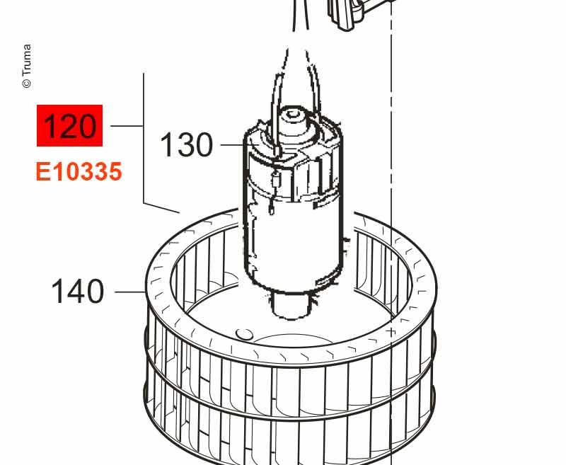 Elektromotor stejnosměrný Truma 12 V (náhradní motor ventilátoru / dmychadla) 314870
