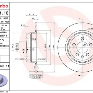 Brzdový kotouč BREMBO 08.7878.10 Brzdový kotouč BREMBO 08.7878.10