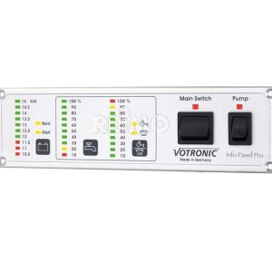 Kontrolní a ovládací panel Votronic Info Panel Pro 12 V (sledování nádrží, baterií, hlavní vypínače, stříbrný/kov) 302597