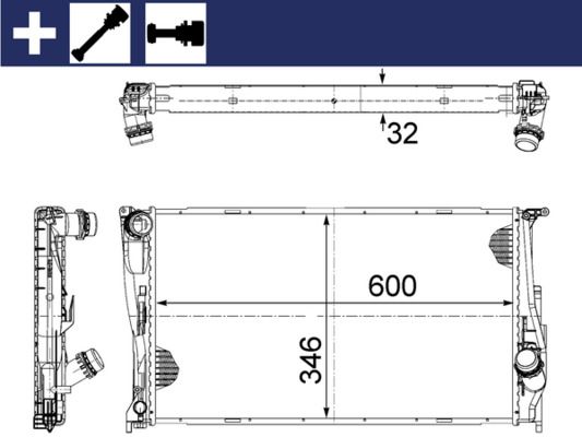 MH CR 1083 000S chladič vody MAHLE