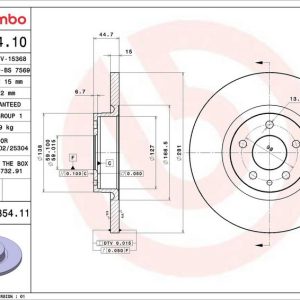 Brzdový kotouč BREMBO 08.7354.10 Brzdový kotouč BREMBO 08.7354.10