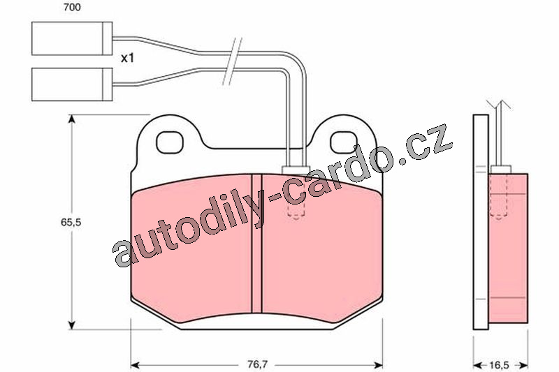Sada brzdových destiček TRW GDB364 - ALFA ROMEO 75 85-89