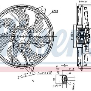 Ventilátor chladiče NISSENS 85662 Ventilátor chladiče NISSENS 85662
