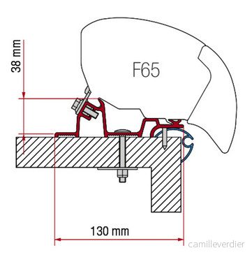 Adaptér montážní Fiamma Kit Caravan Standard pro markýzy F80s / F80L / F65 (550 cm) 313991