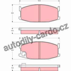Sada brzdových destiček TRW GDB200 – MAZDA 626 Sada brzdových destiček TRW GDB200 – MAZDA 626
