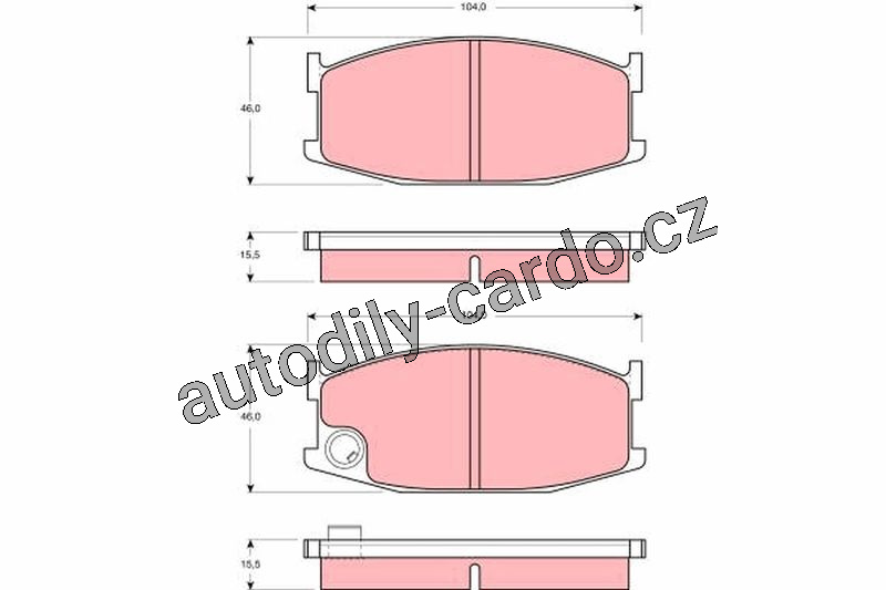Sada brzdových destiček TRW GDB200 - MAZDA 626