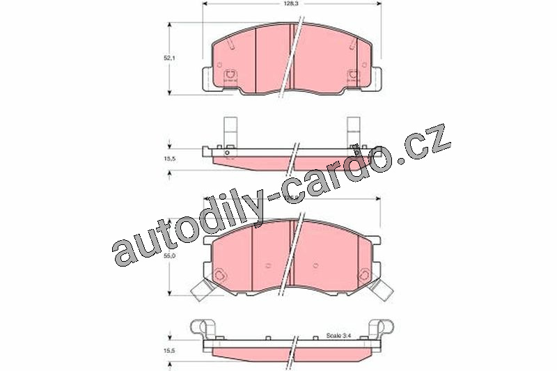 Sada brzdových destiček TRW GDB3157 - TOYOTA PREVIA