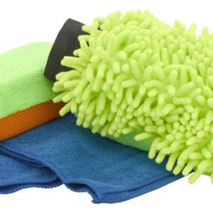 Sada mycí microfiber MULTIPACK – rukavice 20x16cm, houba 18x10x6cm, hadřík 39x39cm 90818