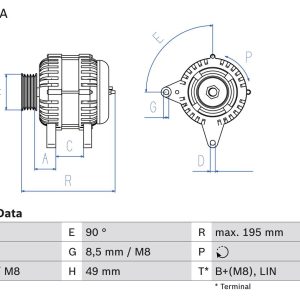 BO 0986082250 Alternátor BOSCH-výměnný díl